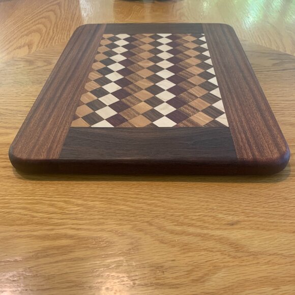 Cutting Board Walnut Sapele Maple Purple Heart Cherry Hardwoods Hand Crafted - Picture 7 of 7